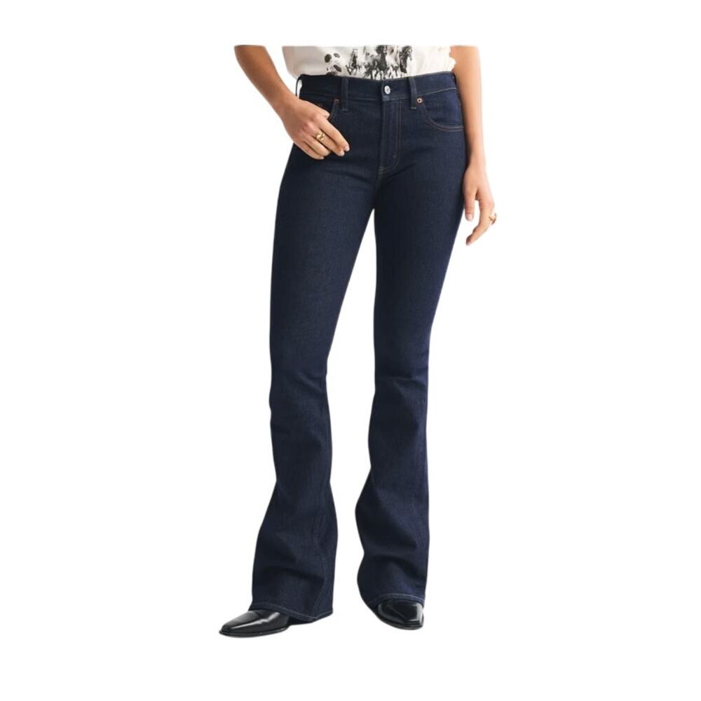 Retro 90s Y2K style Abercrombie & Fitch The Bootcut Mid-Rise Jeans Dark Wash 28